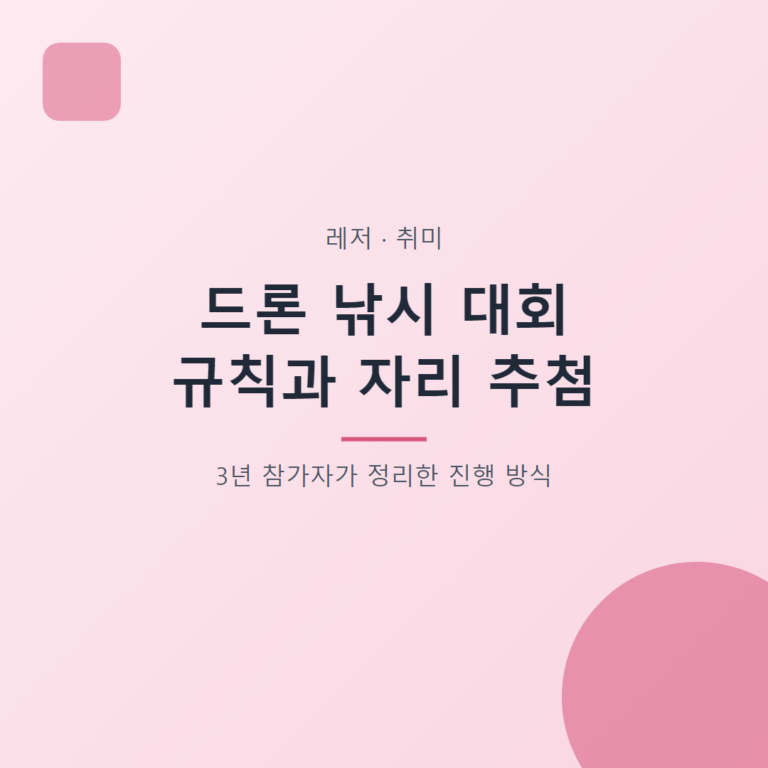 드론 낚시 대회 규칙과 자리 추첨 대표 이미지